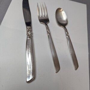 South Seas Oneida Community 1950s Set of Three Knife Fork and Tea Spoon